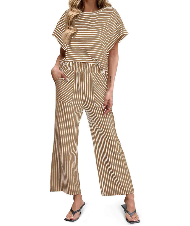 Women's striped two-piece suit