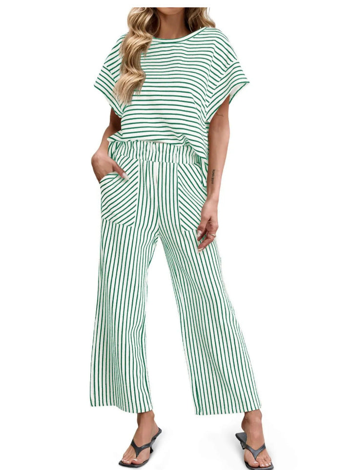 Women's striped two-piece suit