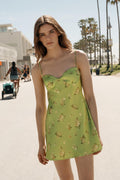Verna Floral Satin Mini Dress